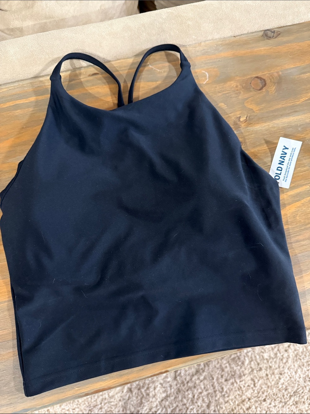 Old Navy Black Racerback Crop Sports Bra Tank